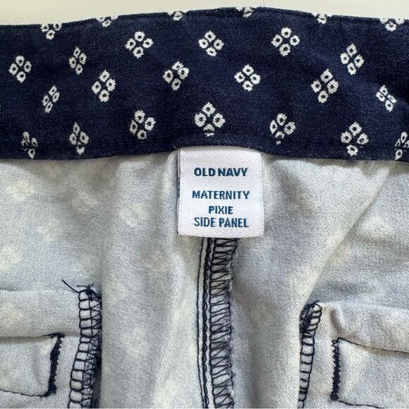 Old Navy Maternity Pixie Pants with Side Panel Navy Blue and White Size 16 - Picture 6 of 8